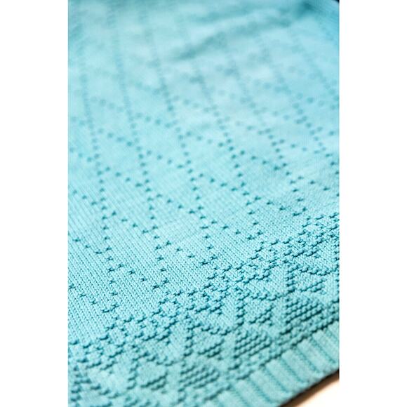 Croft Barrow Sweater Jacket M Teal Sherpa Collar Textured Granny Cottagecore Y2K - Picture 4 of 12